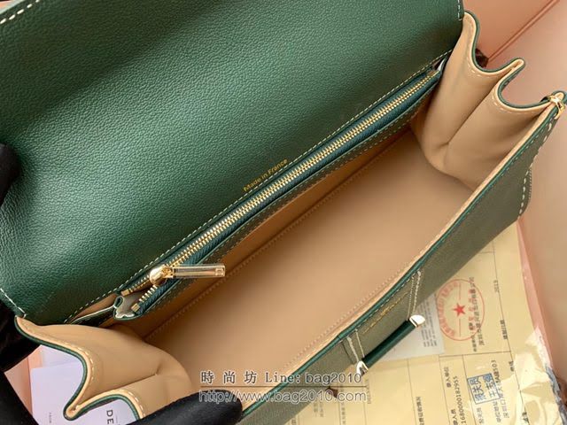 DELVAUX女包 Brillant系列手袋 Ew橫版28cm 德爾沃女手提包 女手拎包 Delvaux單肩斜挎包 DS0020手縫 翡翠綠  fcs1384